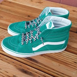 VANS SK8 HI Green Suede Canvas Skateboarding Casual Shoes Mens 11